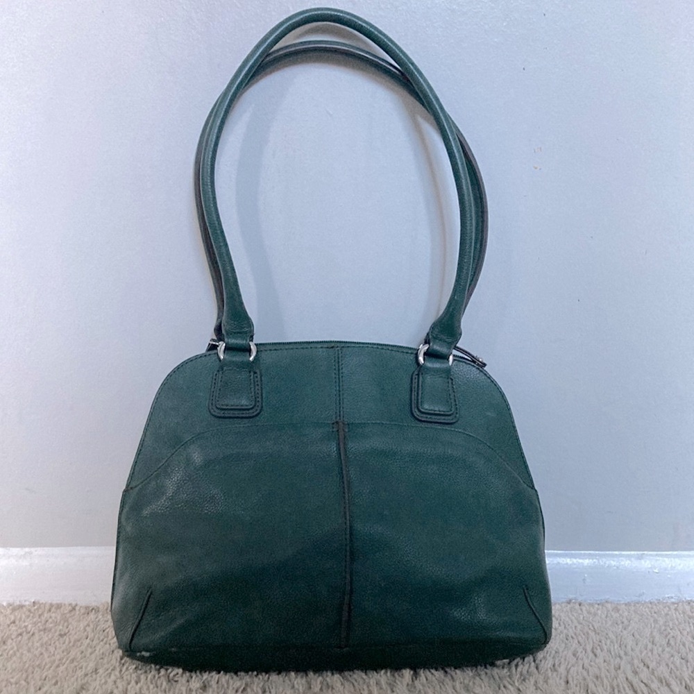 Tignanello Green Dome Leather Shoulder Bag